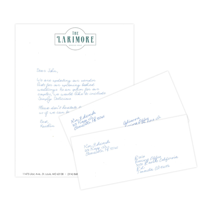 Personalized Handwritten Letters and Envelopes for Marketing